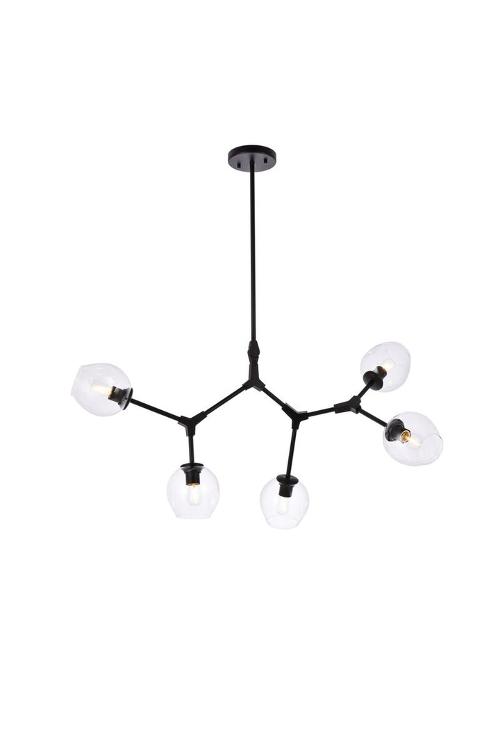 5 Lights Black Chandelier by Elegant Lighting