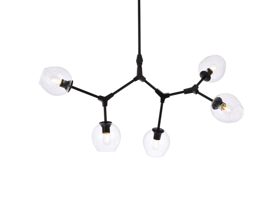 5 Lights Black Chandelier
