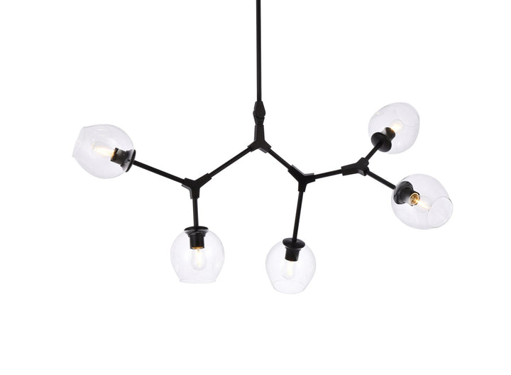 5 Lights Black Chandelier