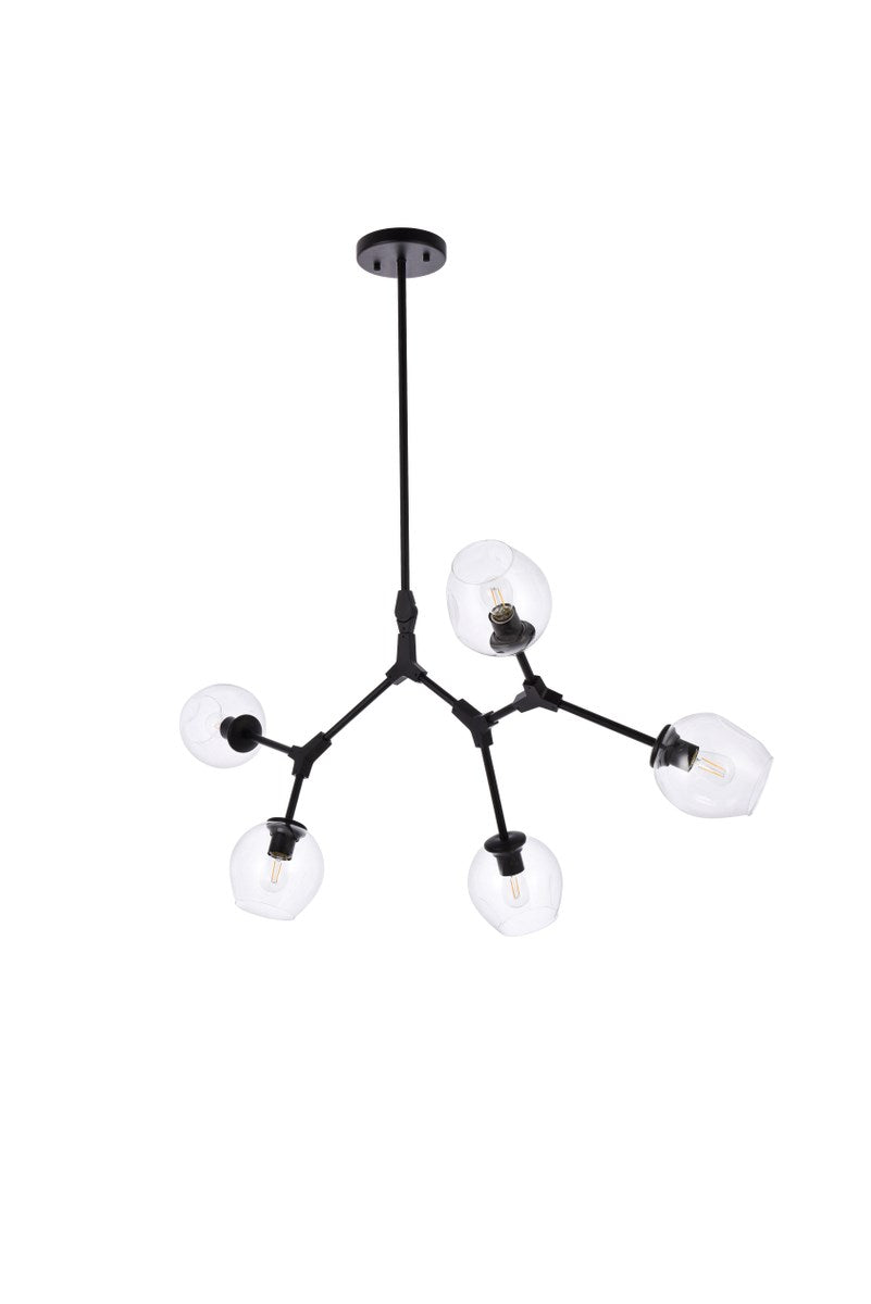 5 Lights Black Chandelier
