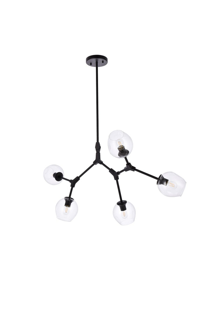 5 Lights Black Chandelier