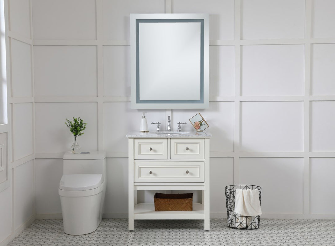 Hardwired Led Mirror W30 X H36 Dimmable 5000K