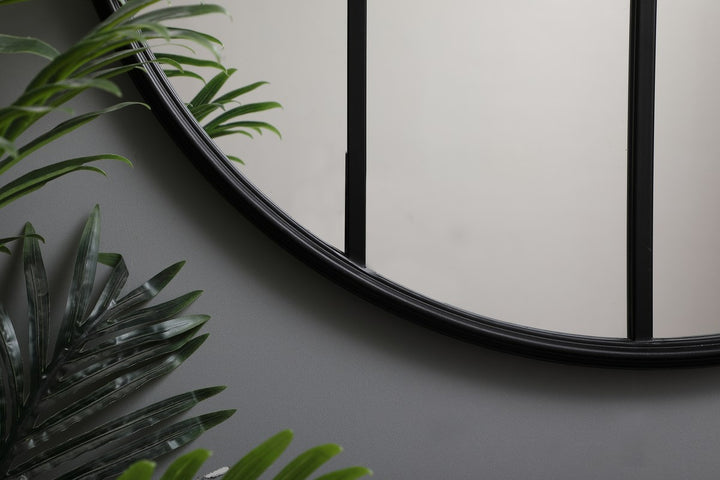 Metal Windowpane Mirror 32 Inch X 32 Inch In Black