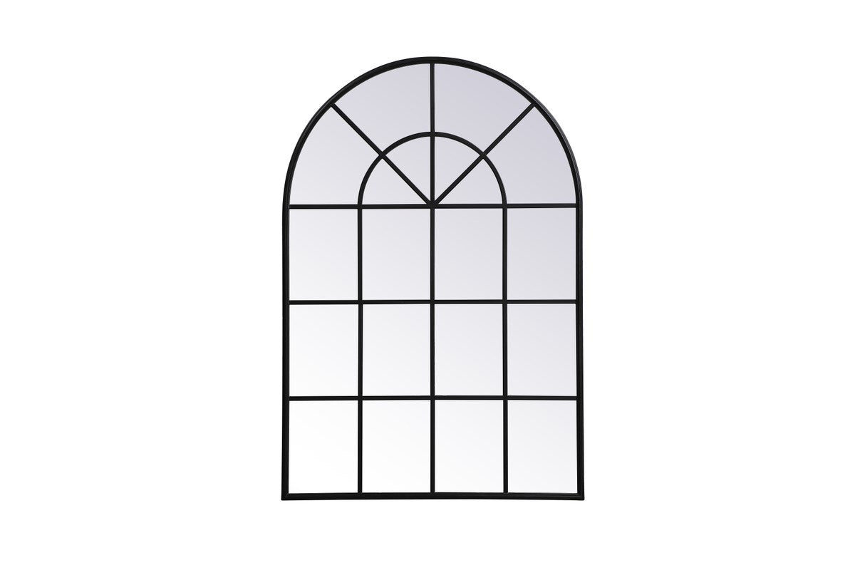 Metal Windowpane Mirror 36 Inch X 53 Inch In Black by Elegant Decor