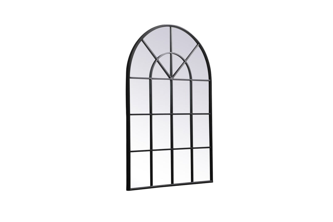 Metal Windowpane Mirror 36 Inch X 53 Inch In Black
