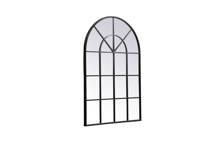 Metal Windowpane Mirror 36 Inch X 53 Inch In Black