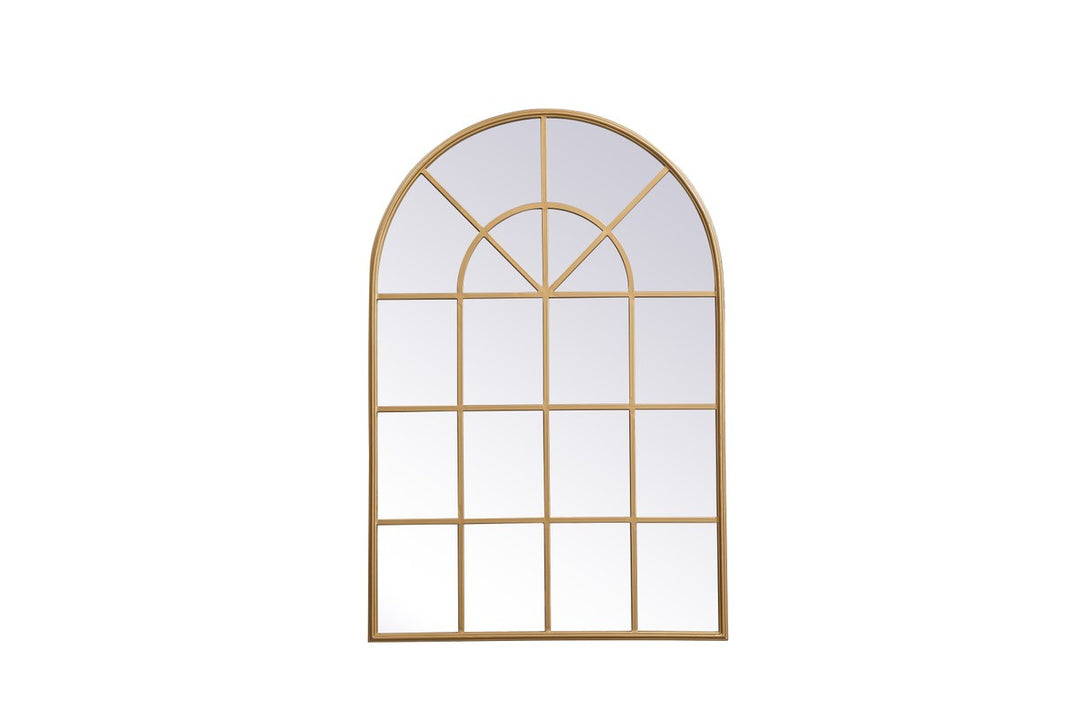 Metal Frame Rectangle Mirror 14X28 Inch In Brass by Elegant Decor