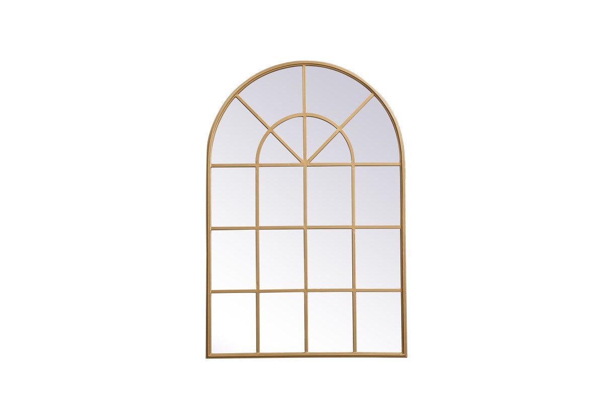 Metal Frame Rectangle Mirror 14X28 Inch In Brass by Elegant Decor