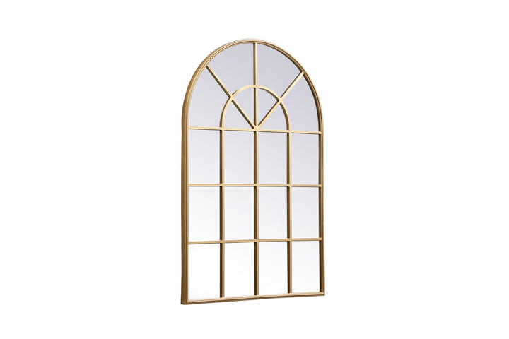 Metal Frame Rectangle Mirror 14X28 Inch In Brass