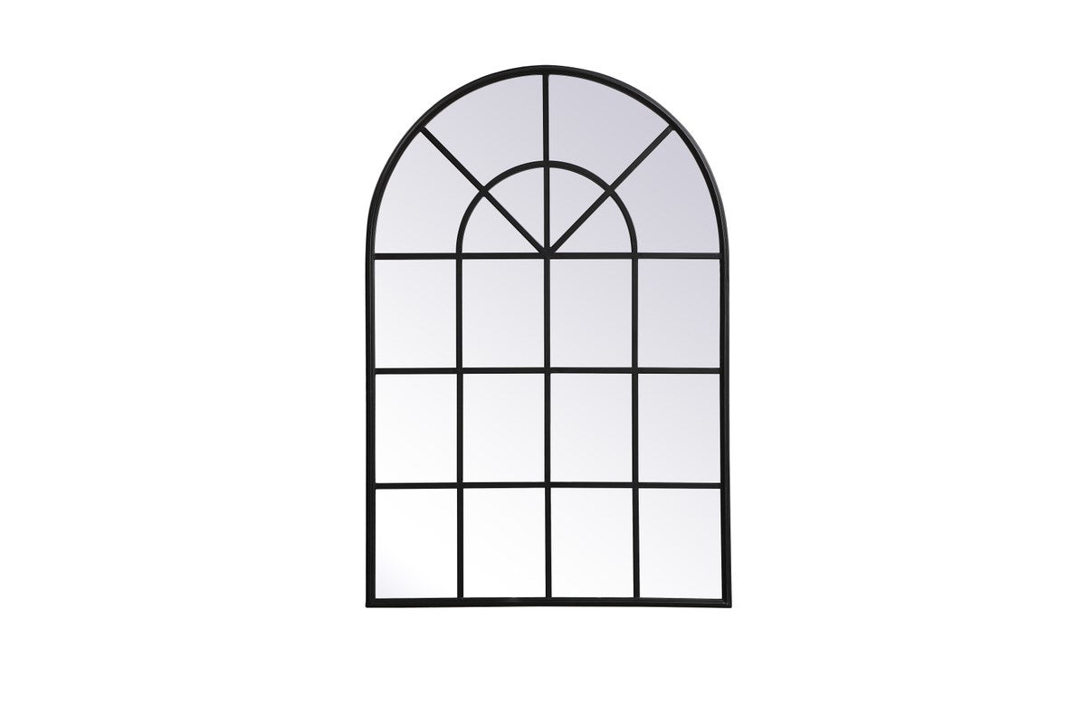 Metal Windowpane Mirror 32 Inch X 47 Inch In Black by Elegant Decor