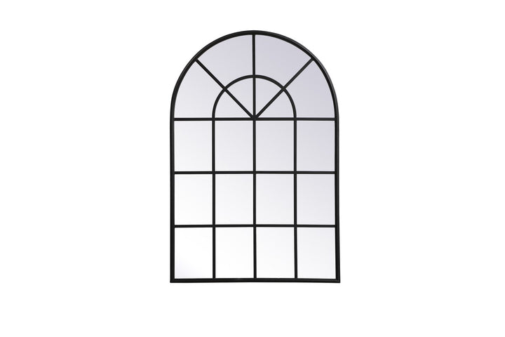 Metal Windowpane Mirror 32 Inch X 47 Inch In Black by Elegant Decor