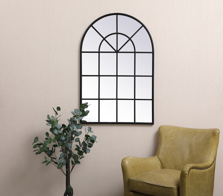 Metal Windowpane Mirror 32 Inch X 47 Inch In Black