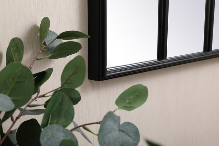 Metal Windowpane Mirror 32 Inch X 47 Inch In Black