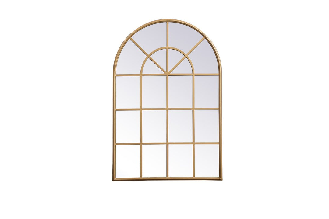 Metal Windowpane Mirror 28 Inch X 41 Inch In In Brass by Elegant Decor