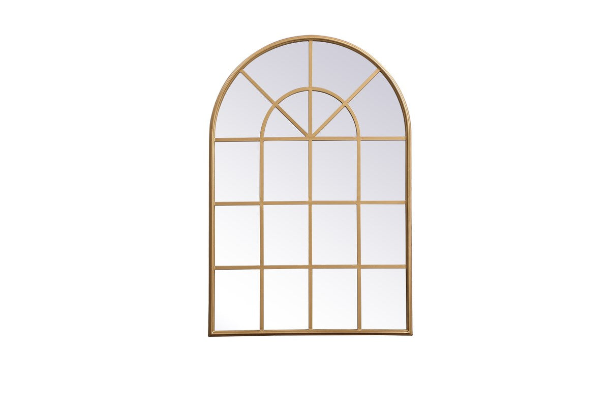 Metal Windowpane Mirror 28 Inch X 41 Inch In In Brass by Elegant Decor