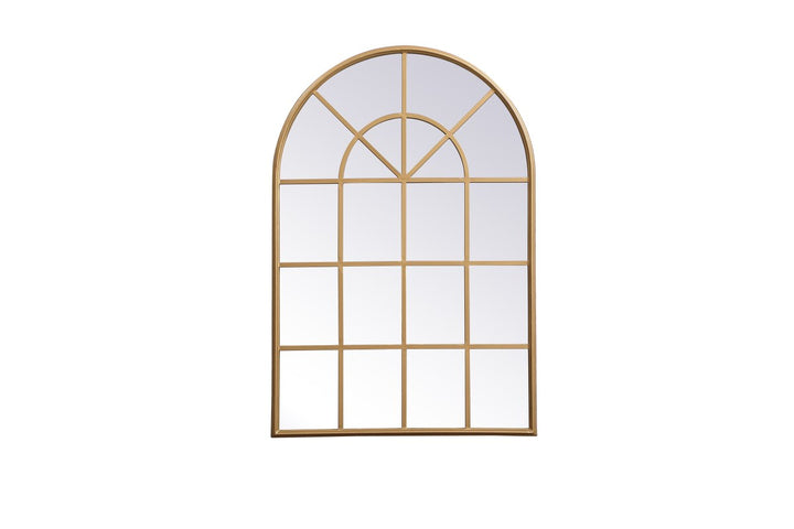 Metal Windowpane Mirror 28 Inch X 41 Inch In In Brass by Elegant Decor