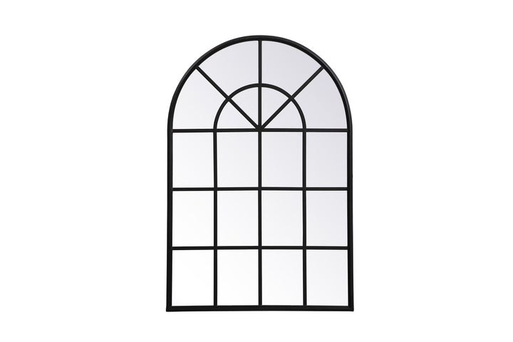 Metal Windowpane Mirror 28 Inch X 41 Inch In In Black by Elegant Decor