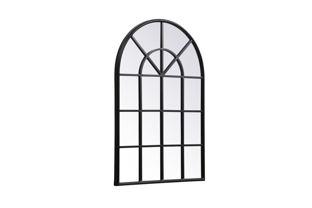 Metal Windowpane Mirror 28 Inch X 41 Inch In In Black