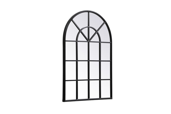 Metal Windowpane Mirror 28 Inch X 41 Inch In In Black
