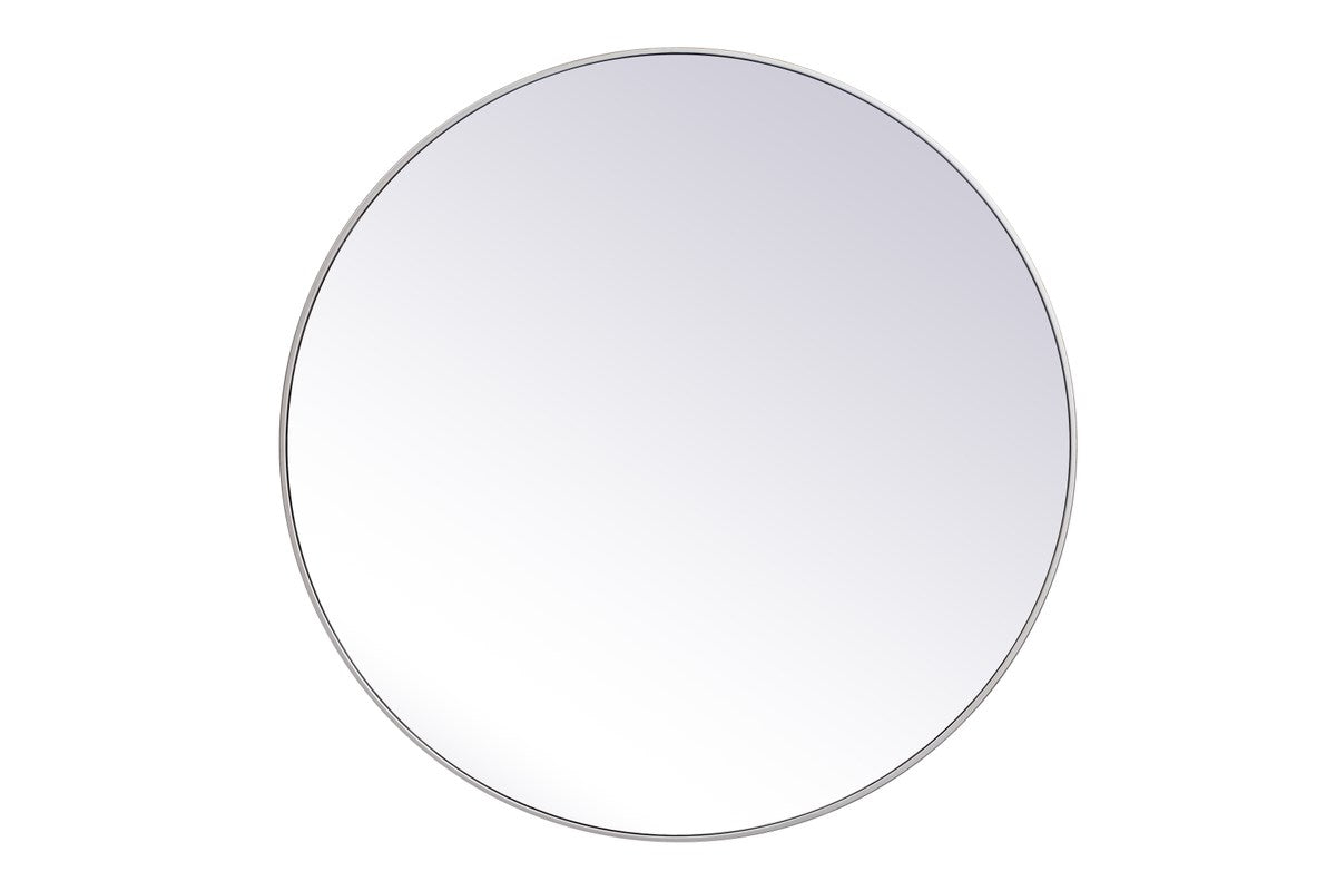 Metal Frame Round Mirror 45 Inch In Silver by Elegant Decor