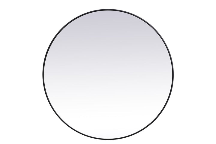 Metal Frame Round Mirror 45 Inch In Black by Elegant Decor
