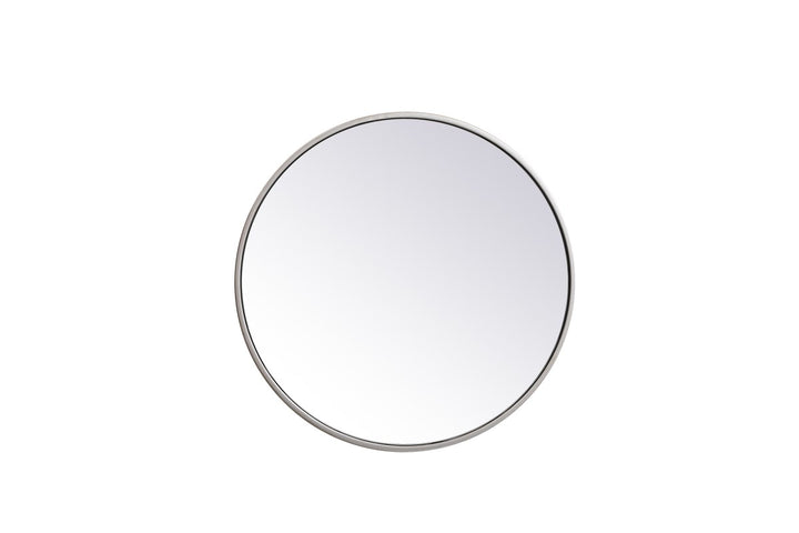 Metal Frame Round Mirror 21 Inch In Silver by Elegant Decor