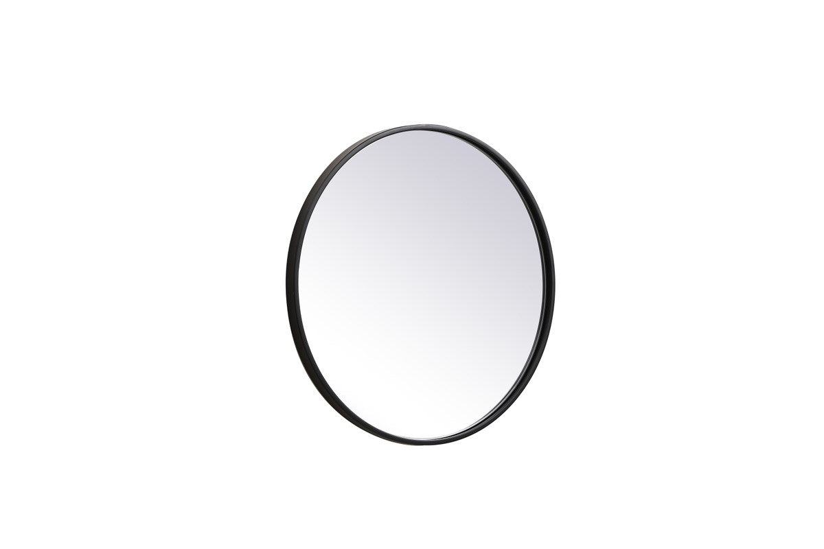 Metal Frame Round Mirror 21 Inch In Black