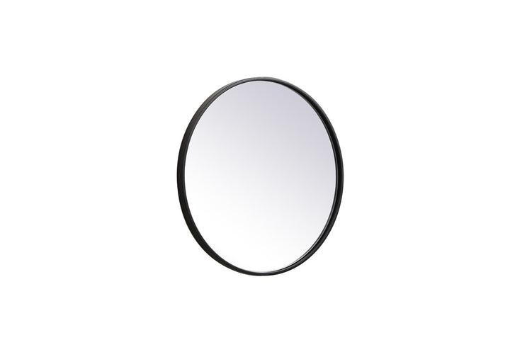 Metal Frame Round Mirror 21 Inch In Black