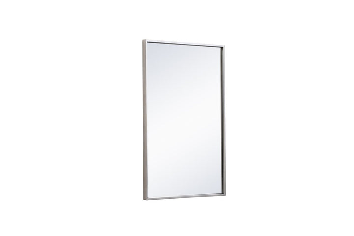 Metal Frame Rectangle Mirror 18X28 Inch In Silver