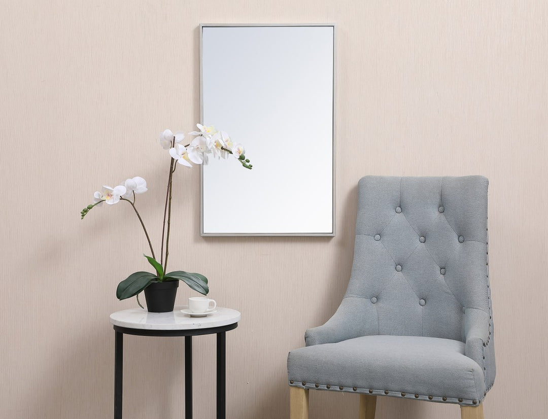 Metal Frame Rectangle Mirror 18X28 Inch In Silver