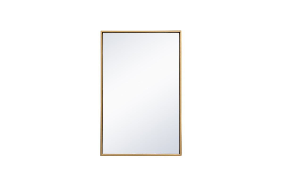 Metal Frame Rectangle Mirror 18X28 Inch In Brass by Elegant Decor