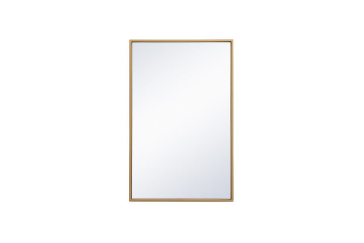 Metal Frame Rectangle Mirror 18X28 Inch In Brass by Elegant Decor