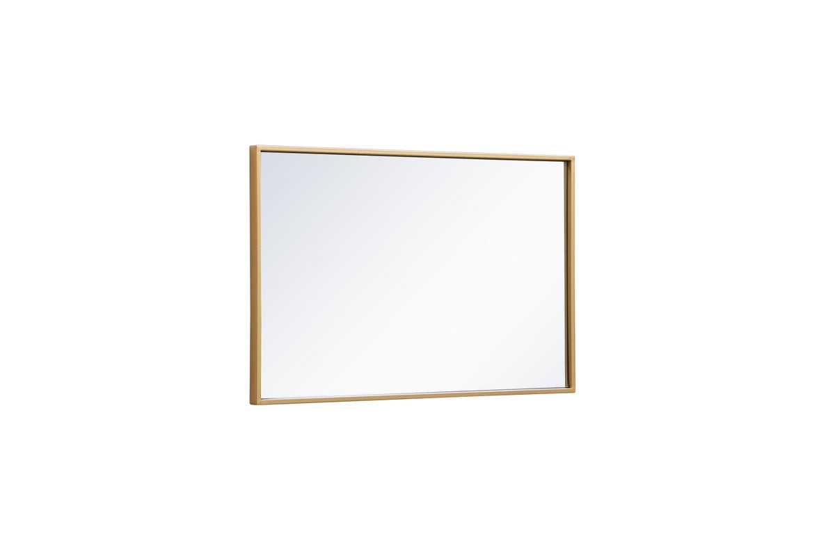 Metal Frame Rectangle Mirror 18X28 Inch In Brass