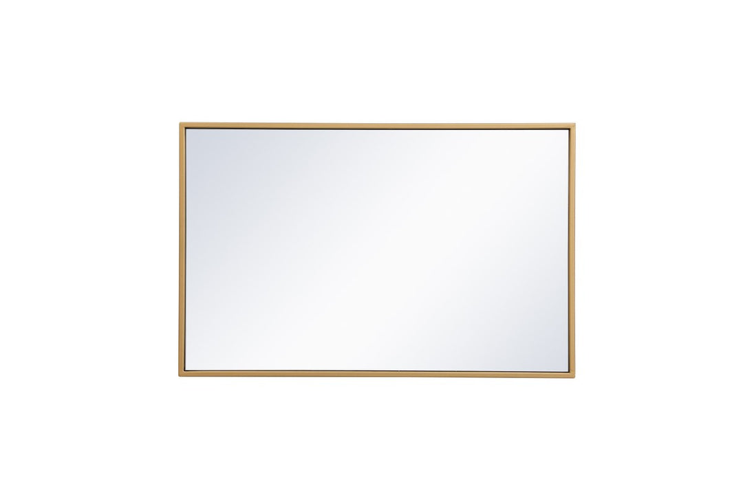 Metal Frame Rectangle Mirror 18X28 Inch In Brass
