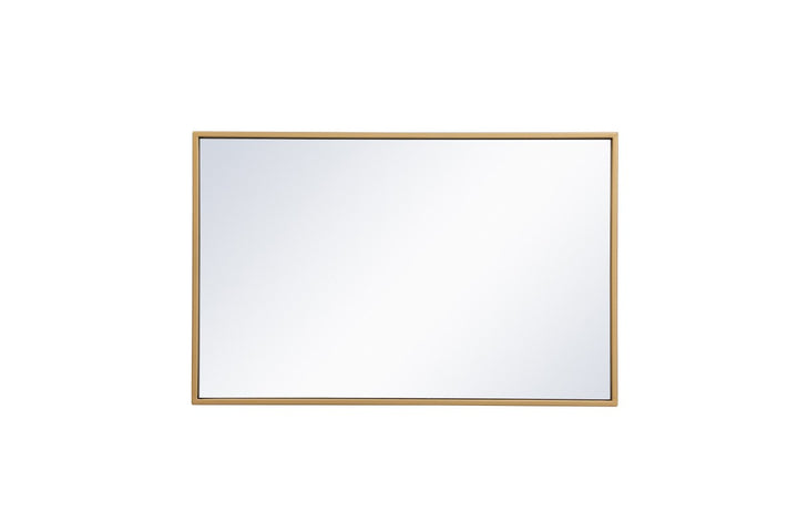 Metal Frame Rectangle Mirror 18X28 Inch In Brass
