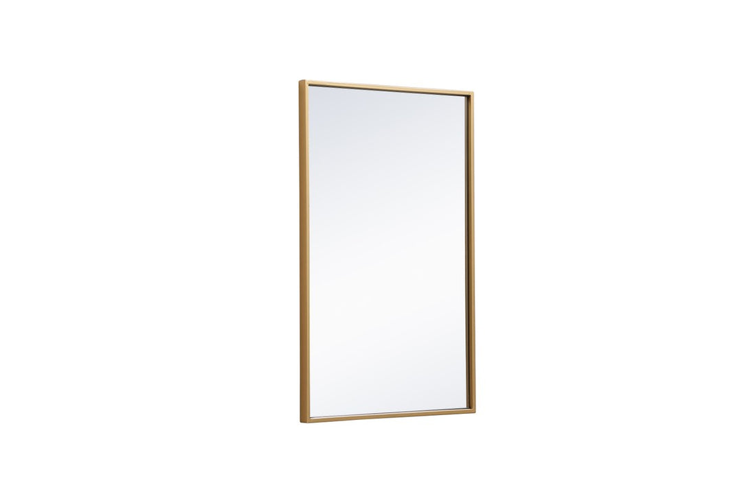 Metal Frame Rectangle Mirror 18X28 Inch In Brass