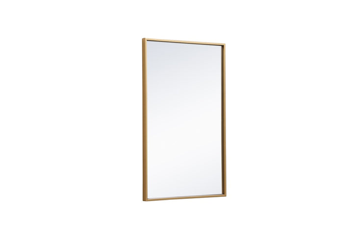 Metal Frame Rectangle Mirror 18X28 Inch In Brass