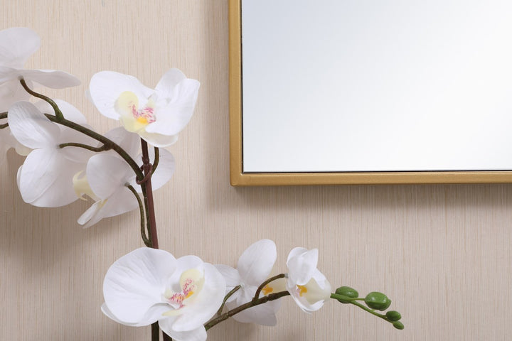Metal Frame Rectangle Mirror 18X28 Inch In Brass