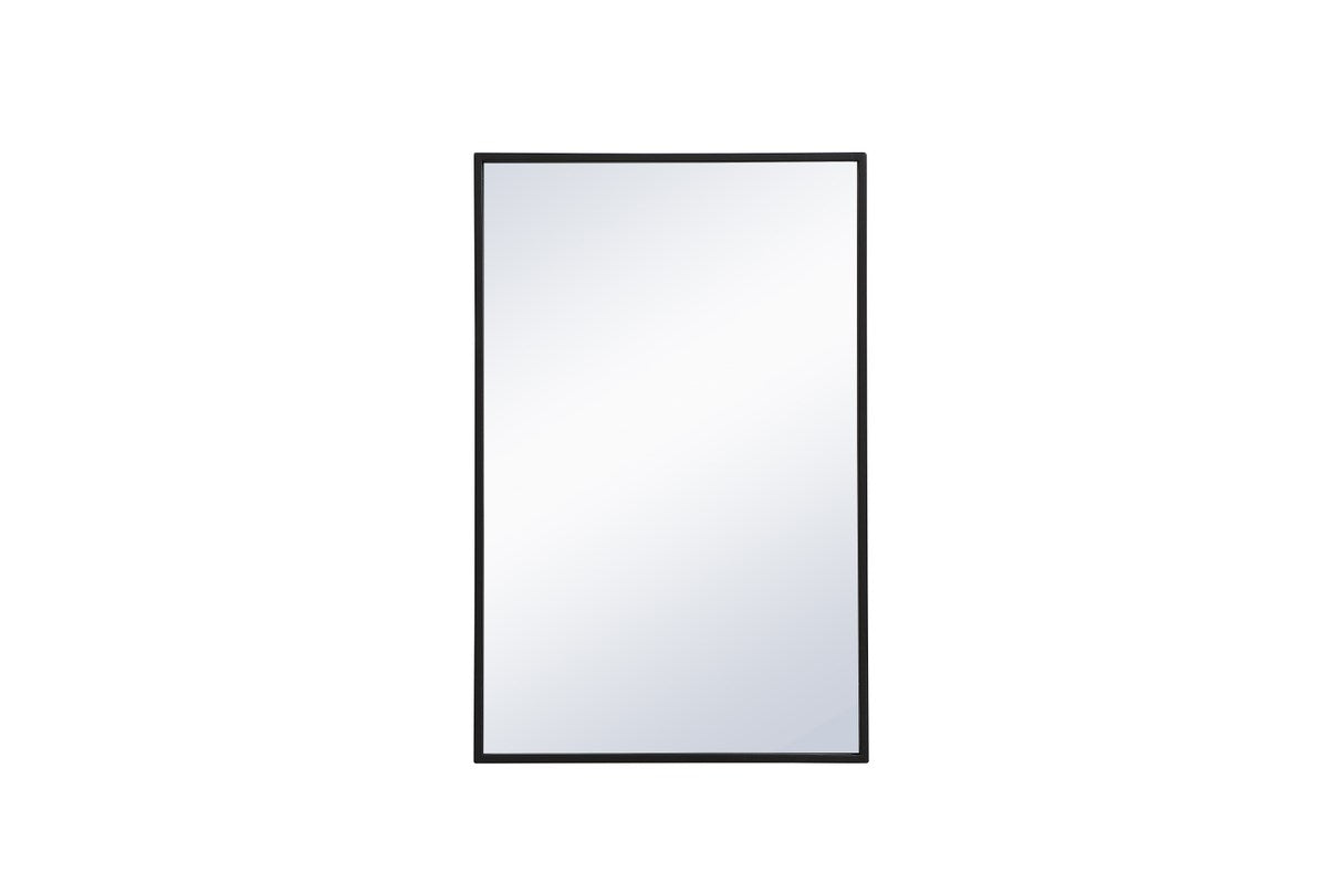 Metal Frame Rectangle Mirror 18X28 Inch In Black by Elegant Decor