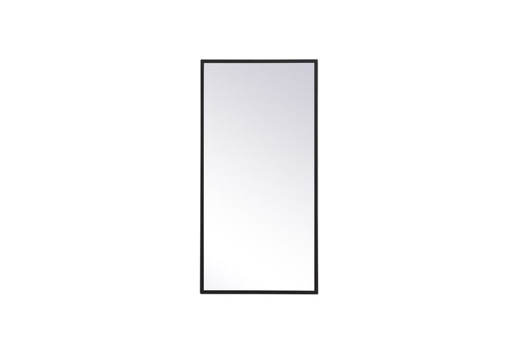 Metal Frame Rectangle Mirror 14X28 Inch In Black by Elegant Decor