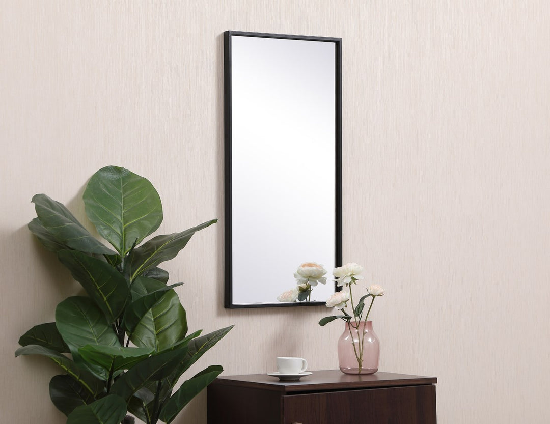Metal Frame Rectangle Mirror 14X28 Inch In Black
