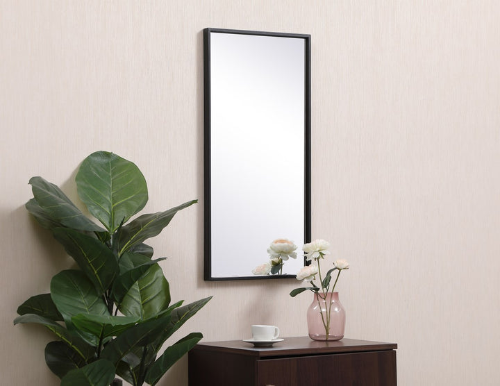 Metal Frame Rectangle Mirror 14X28 Inch In Black