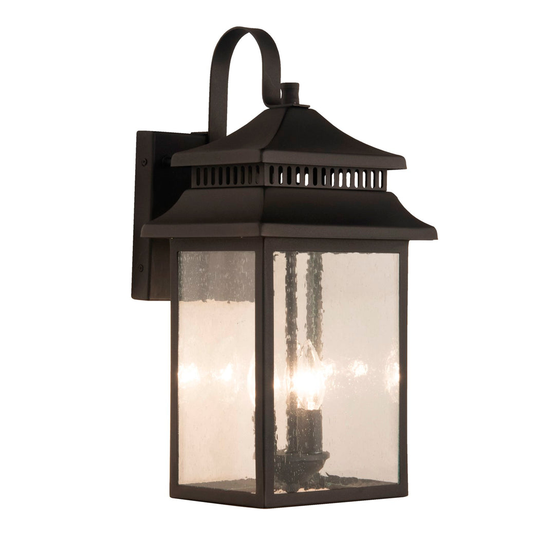 3 Light Large Outdoor Wall Mount in Textured Black