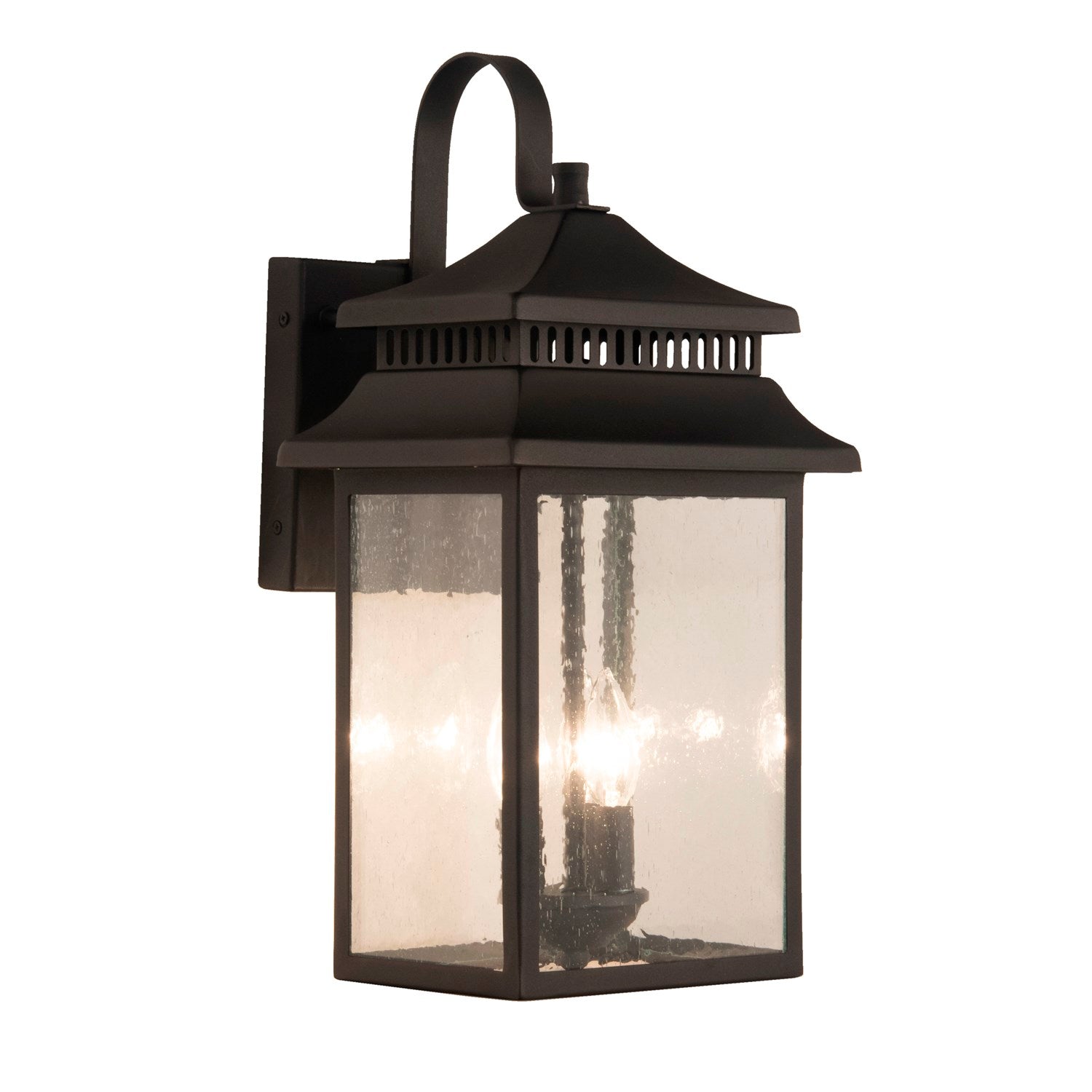 3 Light Large Outdoor Wall Mount in Textured Black