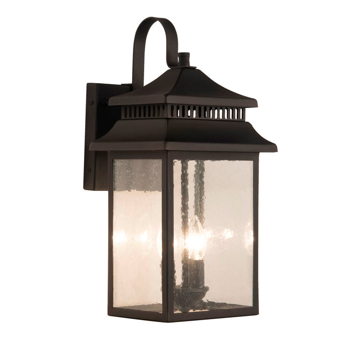 3 Light Large Outdoor Wall Mount in Textured Black