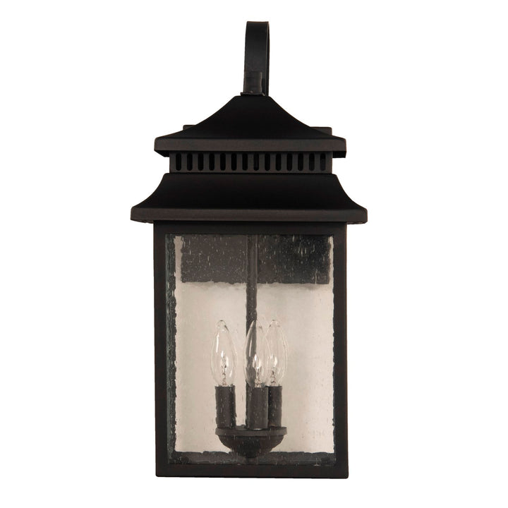3 Light Large Outdoor Wall Mount in Textured Black