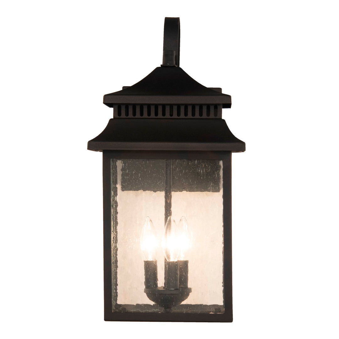 3 Light Large Outdoor Wall Mount in Textured Black