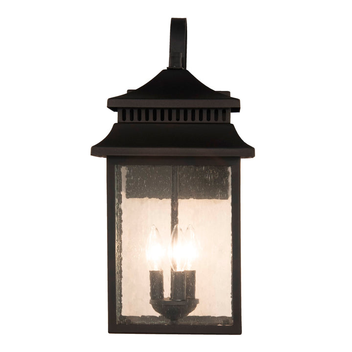 3 Light Large Outdoor Wall Mount in Textured Black