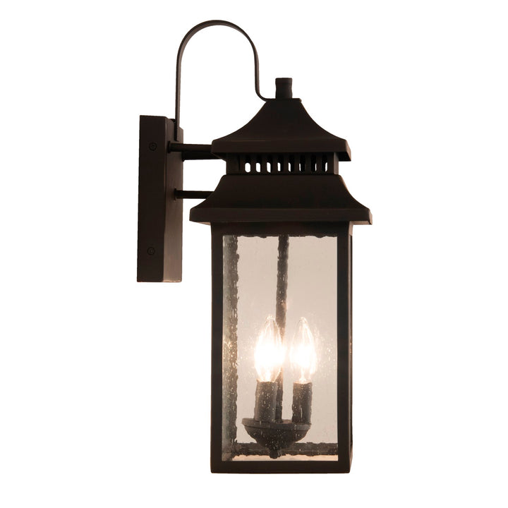 3 Light Large Outdoor Wall Mount in Dark Bronze Gilded
