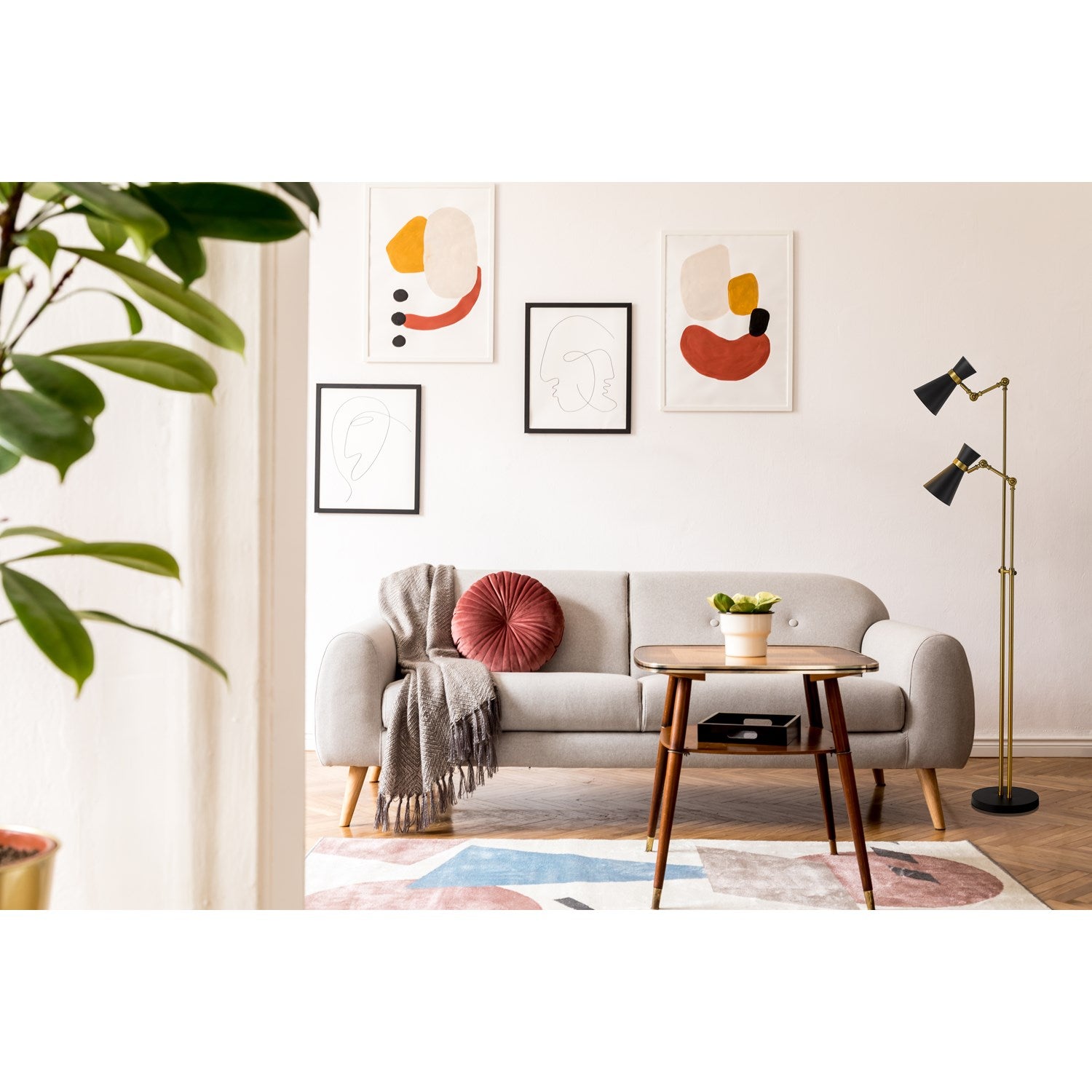 2 Light Floor Lamp